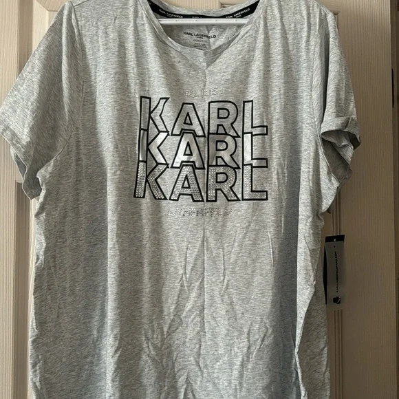 NWT Gray Karl Lagerfeld Paris Shirt Size 2X - Picture 1 of 4